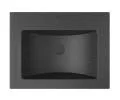 Zápustné granitové umývadlo PRIMO 61 cm, ČIERNE S TEXTÚROU ŽULY + čierny odtok