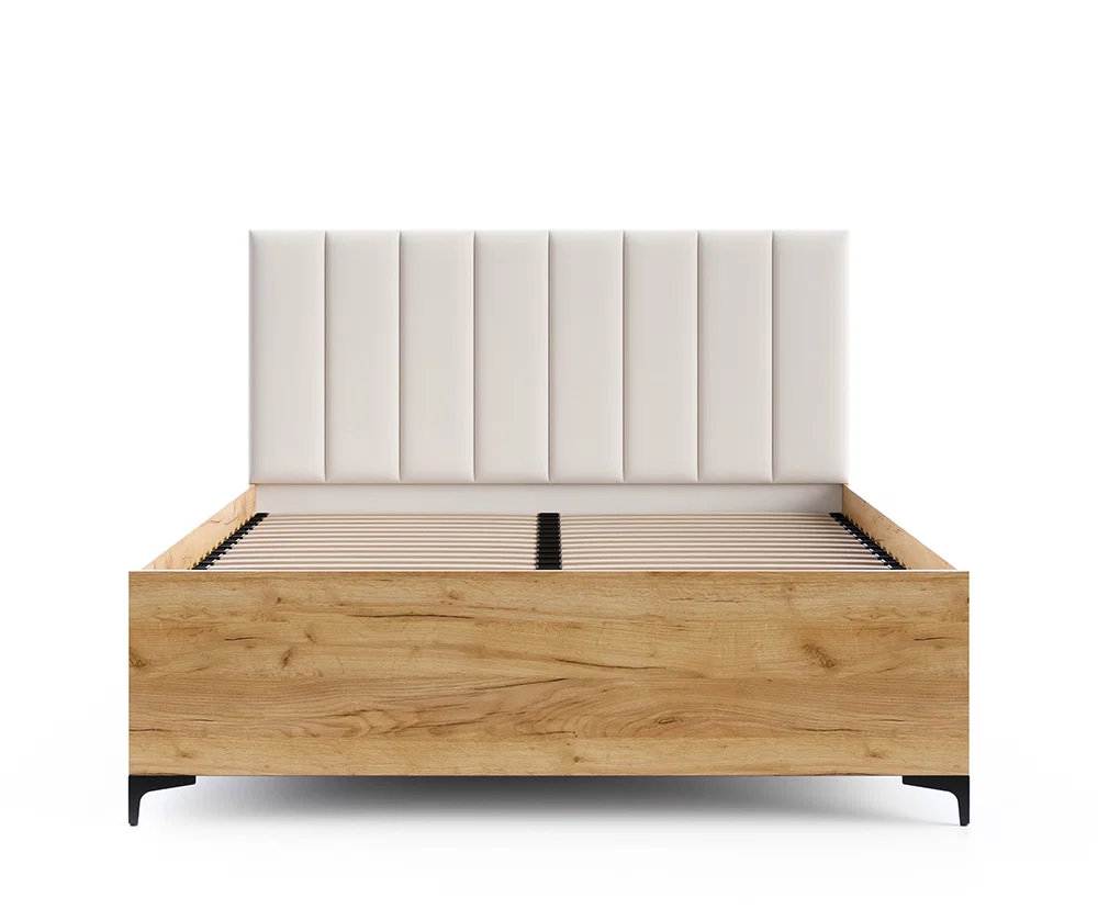 Posteľ SIERRA 120×200 s kovovým zdvíhacím roštom TRINITY Dub Craft - Biela