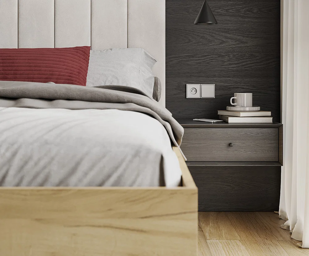 Posteľ SIERRA 140×200 s kovovým zdvíhacím roštom TRINITY Dub Craft - Biela
