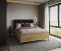 Posteľ SIERRA 180×200 s kovovým zdvíhacím roštom TRINITY Dub Craft - Čierna