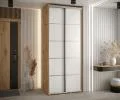 Šatníková skriňa s posuvnými dverami DAVOS 4, 100x235x45 cm DUB Artisan / biela / strieborné