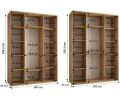 Šatníková skriňa s posuvnými dverami DAVOS 4, 160x235x45 cm Biela / DUB Artisan / strieborné