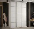 Šatníková skriňa s posuvnými dverami DAVOS 4, 170×235×45 cm, biela / strieborné pojazdy