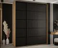 Šatníková skriňa s posuvnými dverami DAVOS 4, 200×235×45 cm, dub Artisan / čierna / čierne pojazdy