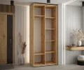 Šatníková skriňa DAVOS 5 posuvné dvere a zrkadlo, 120×235×45, DUB Artisan / biela / strieborné