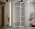 Šatníková skriňa DAVOS 5 posuvné dvere a zrkadlo, 140×235×45, Biela / DUB Artisan / strieborné