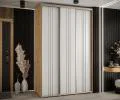 Šatníková skriňa s posuvnými dverami DAVOS 6, 160x235x45 cm DUB Artisan / biela / strieborné pojazdy