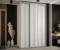 Šatníková skriňa s posuvnými dverami DAVOS 6, 160x235x45 cm Biela / strieborné pojazdy