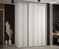 Šatníková skriňa s posuvnými dverami DAVOS 6, 180x235x45 cm Biela / strieborné pojazdy