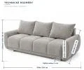 Trojmiestna rozkladacia pohovka s funkciou spania HONEY 3 | 234x97x89cm | MONOLITH GRAFIT