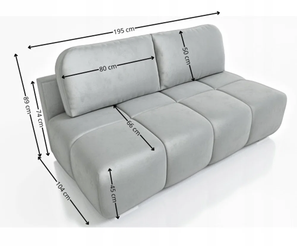 Dvojmiestna rozkladacia pohovka LUCY MINI | 195x104x89cm | CENTAUR ČIERNÁ